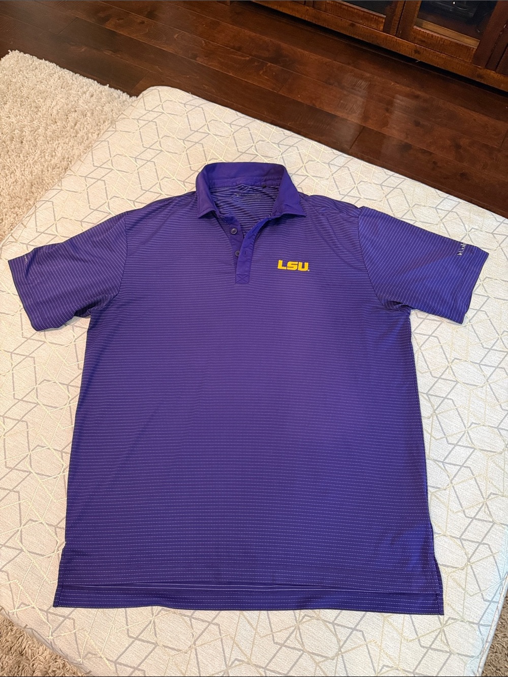 Columbia Purple LSU Embroidered Men's Polo